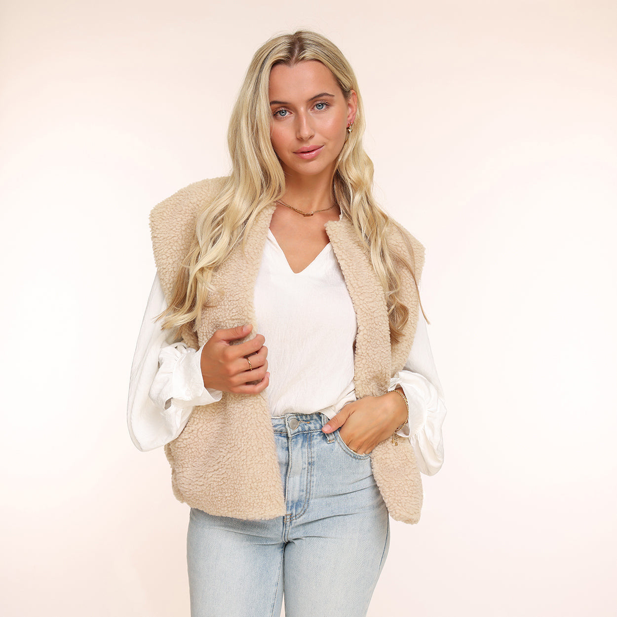 Beige Teddy - Gilet