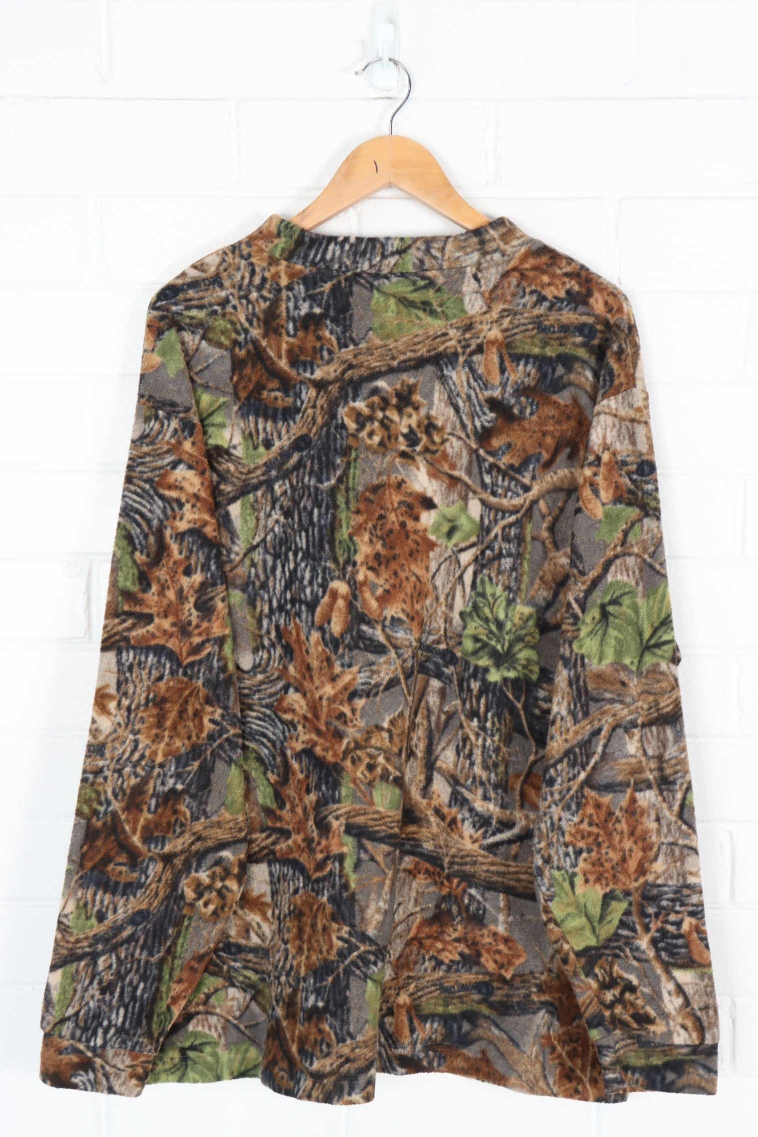 Camo Outdoor Hunting 1/4 Button Fleece (XXL)