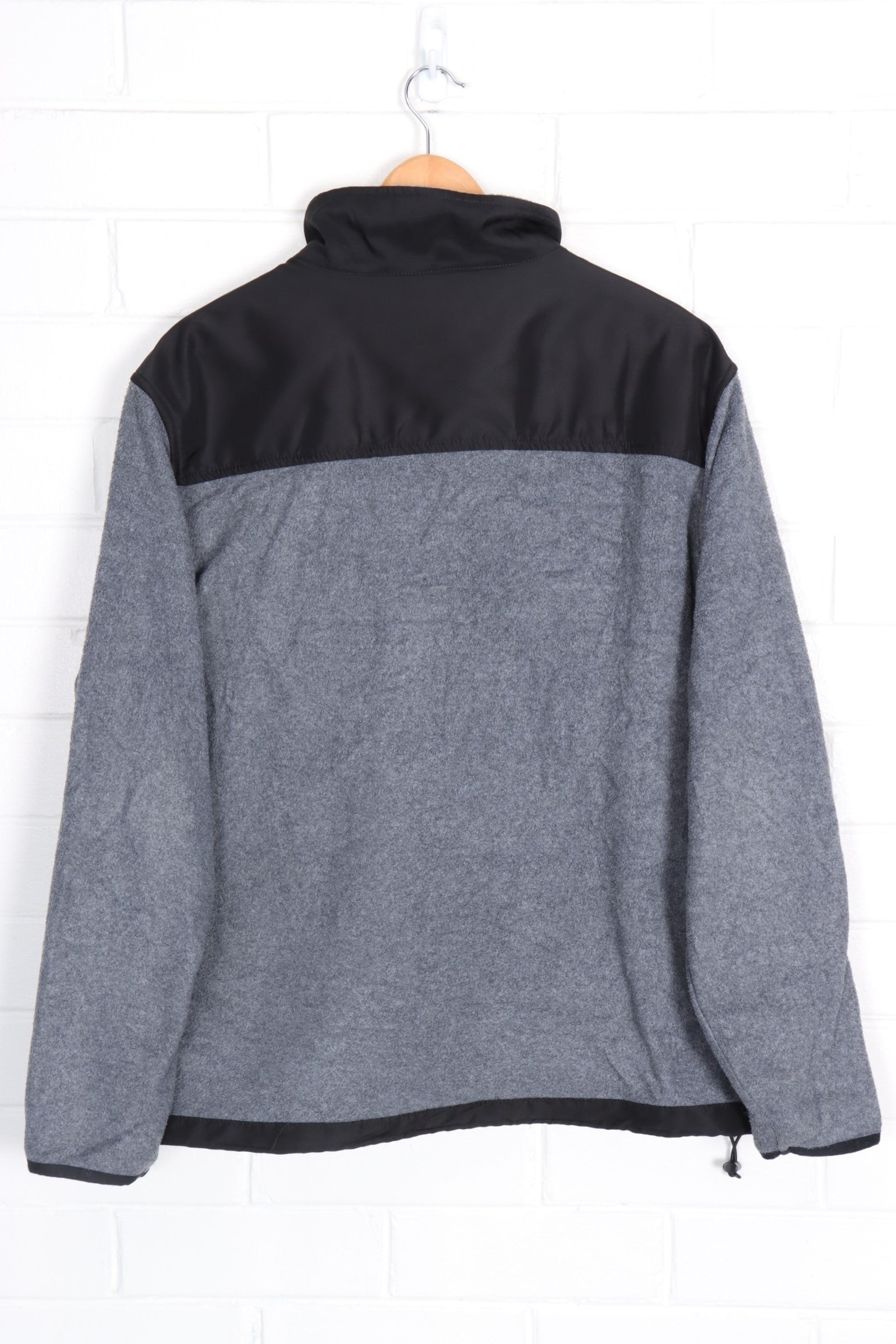 CHAPS Embroidered Grey & Black Panel Fleece Zip Up (XL-XXL)