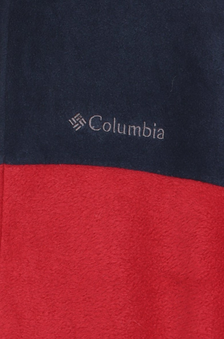 COLUMBIA Navy & Red Colour Block Fleece Jacket (L)