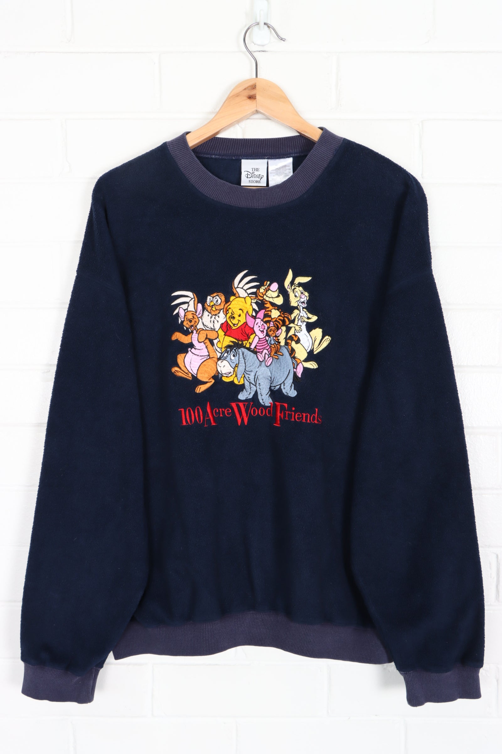 DISNEY Winnie The Pooh 100 Acre Wood Friends Navy Fleece Sweatshirt (M-L)