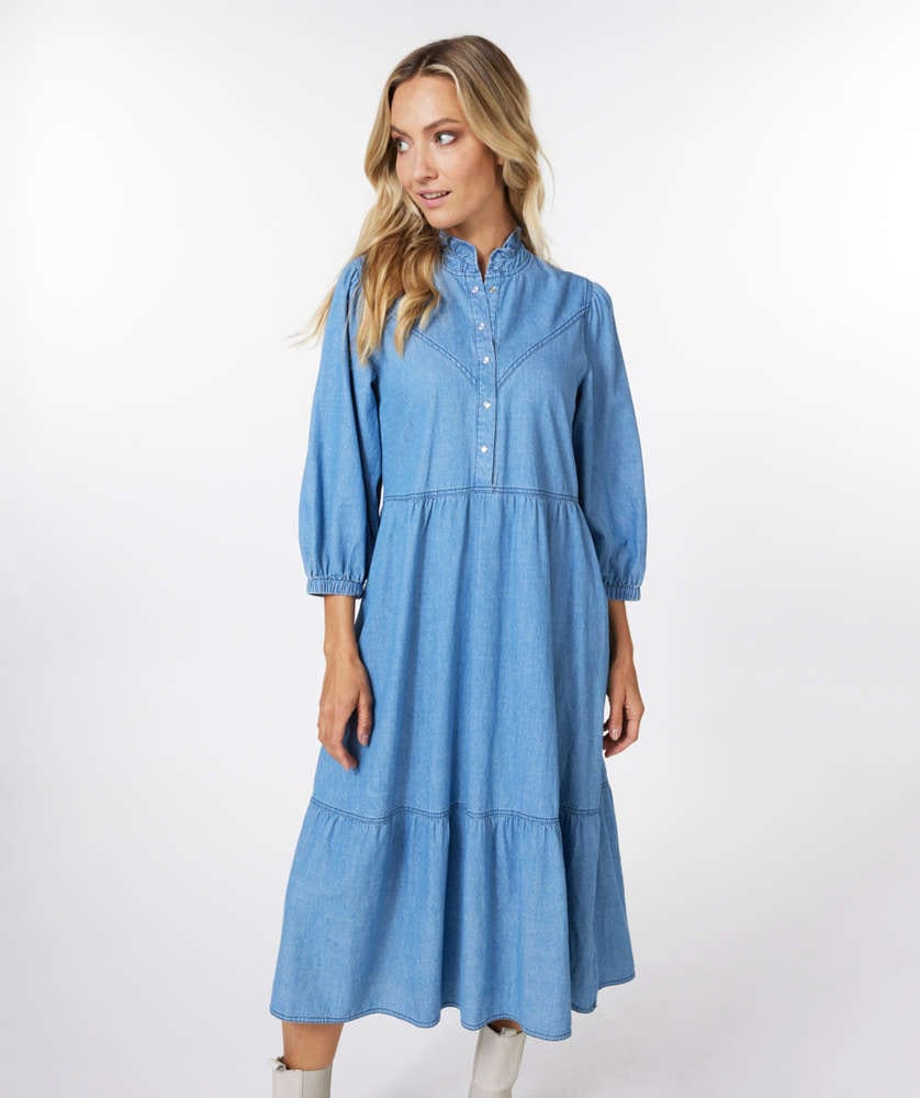 Esqualo Dress Long Denim - SP2316005