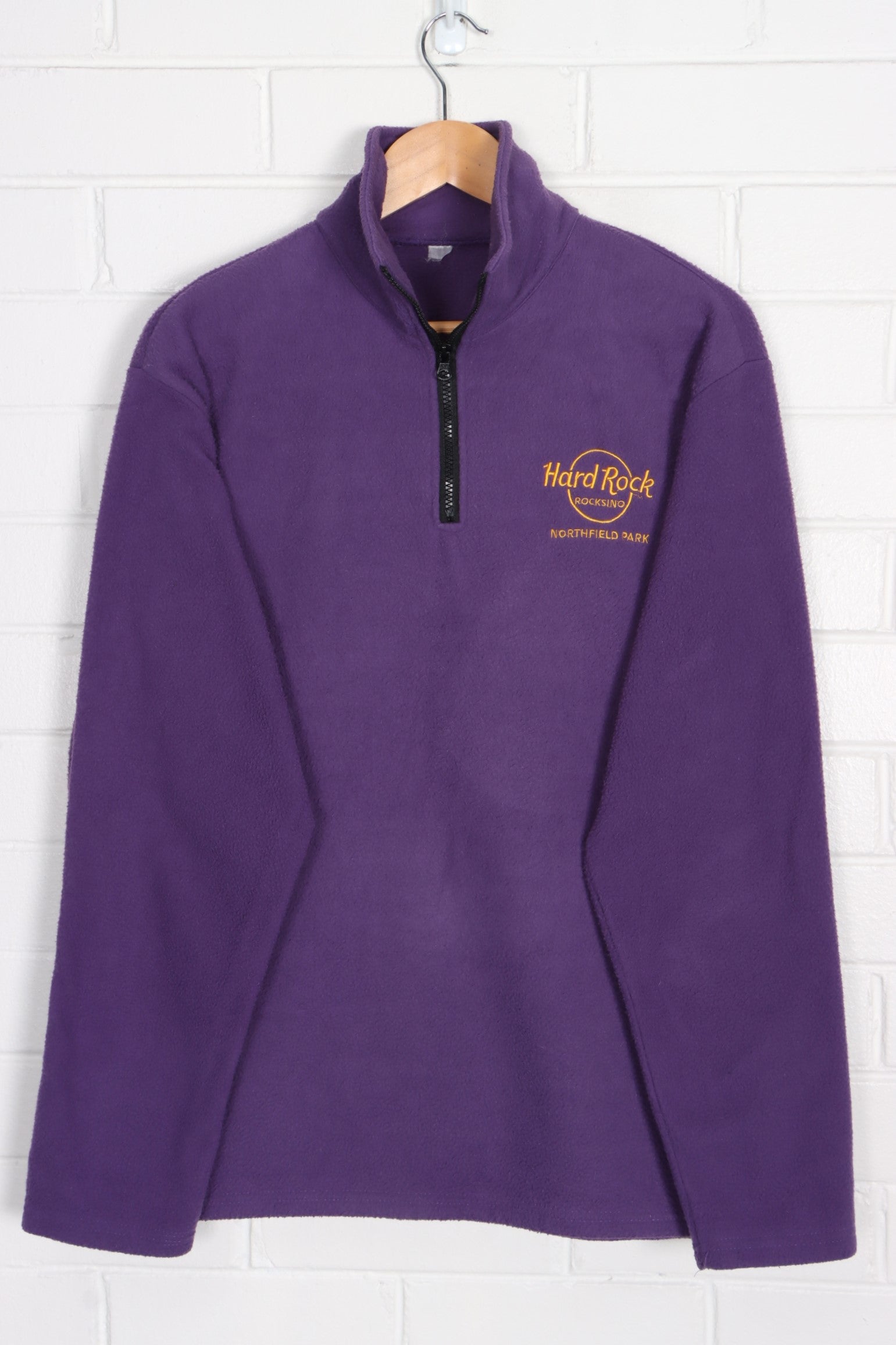 HARD ROCK CAFE Northfield Park 1/4 Zip Purple Fleece Sweatshirt (L)