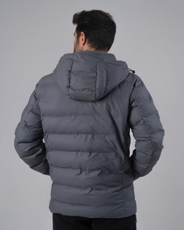 HOODED PUFFER JACKET - GREY