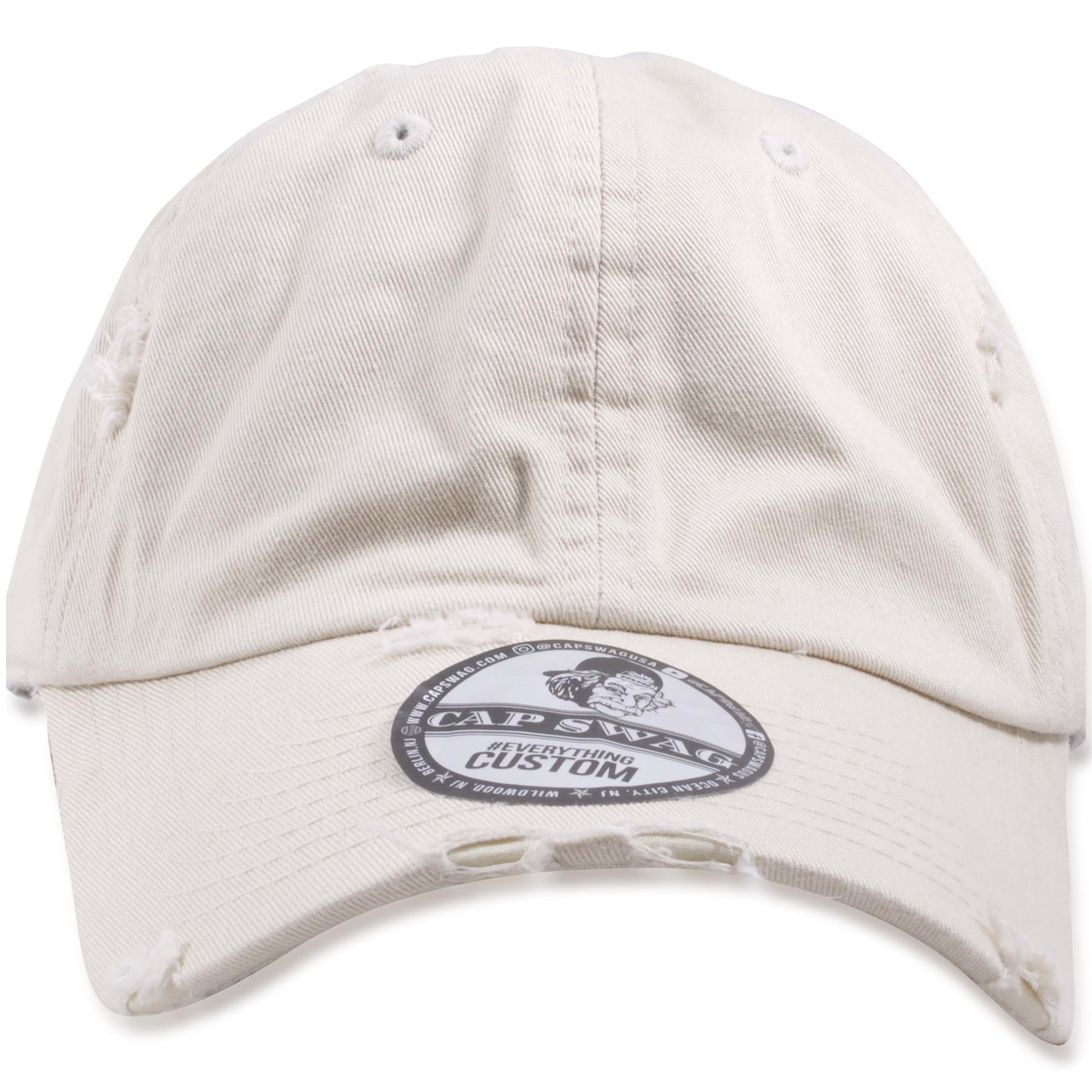 Khaki Stone Blank Adjustable Distressed Dad Hat