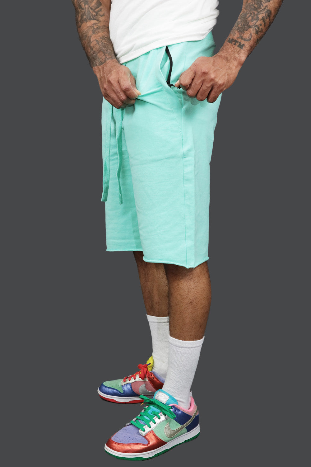 Men’s Fleece Shorts with Zipper Pocket | Jordan Craig Aqua