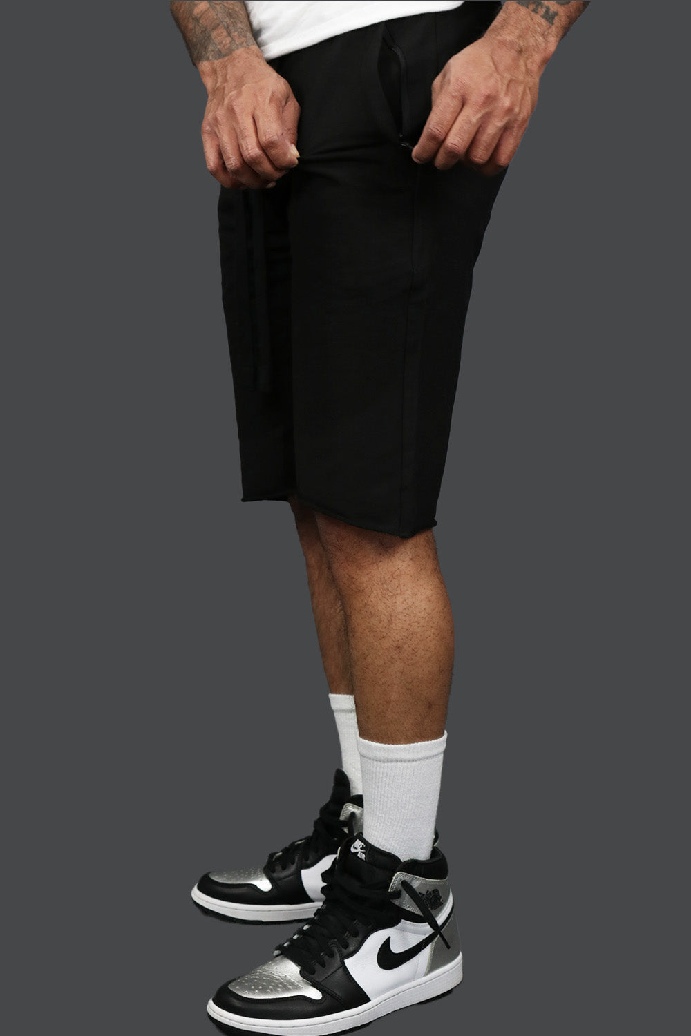 Men’s Fleece Shorts with Zipper Pocket | Jordan Craig Black