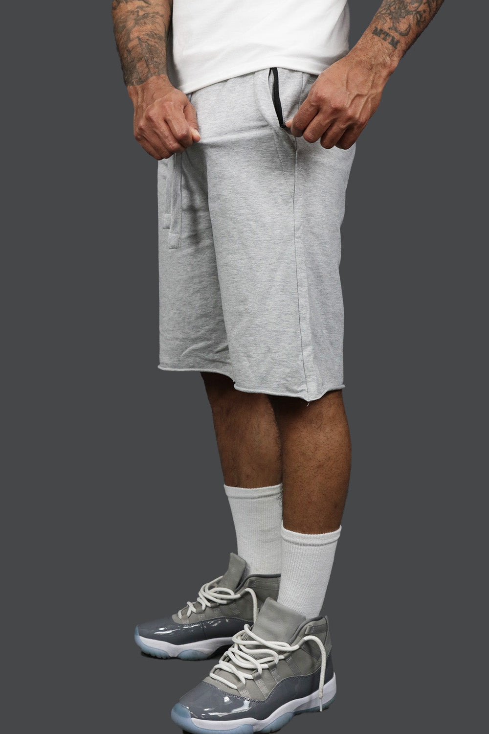 Men’s Fleece Shorts with Zipper Pocket | Jordan Craig Heather Grey