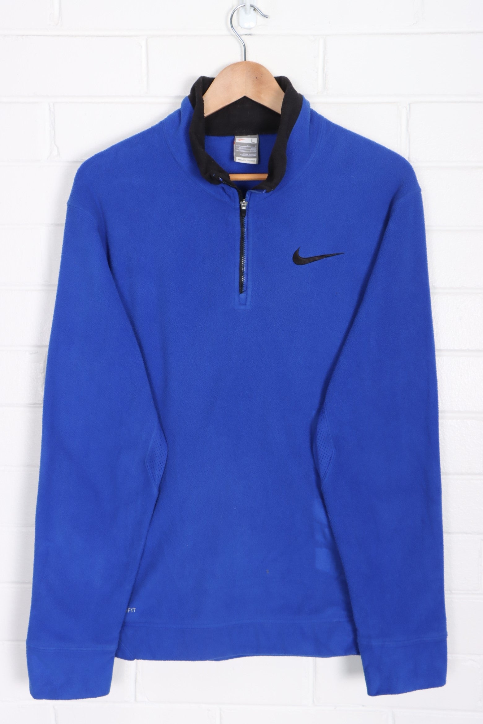 NIKE Fit Therma Blue 1/4 Zip Fleece Sweatshirt (L)