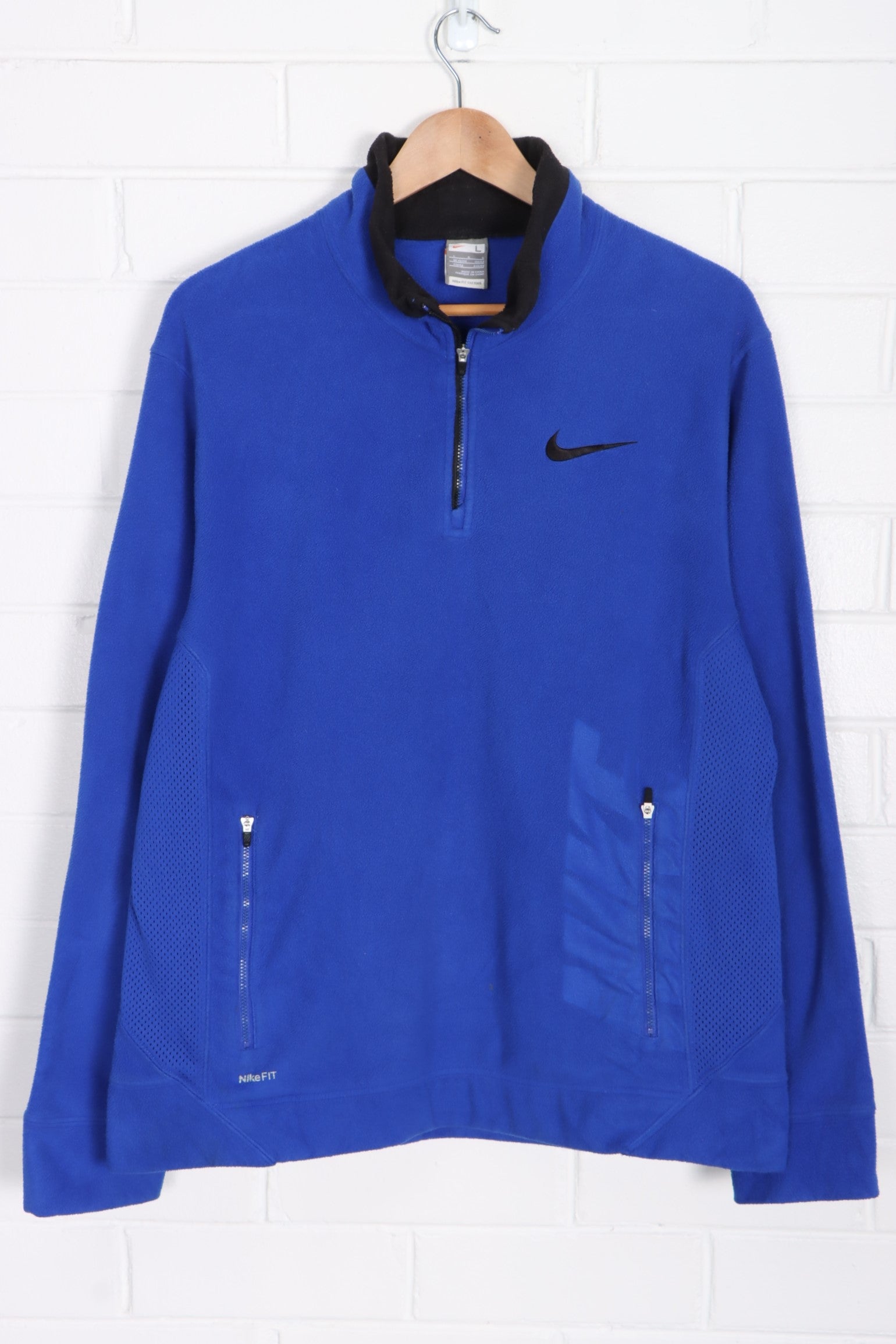 NIKE Fit Therma Blue 1/4 Zip Fleece Sweatshirt (L)