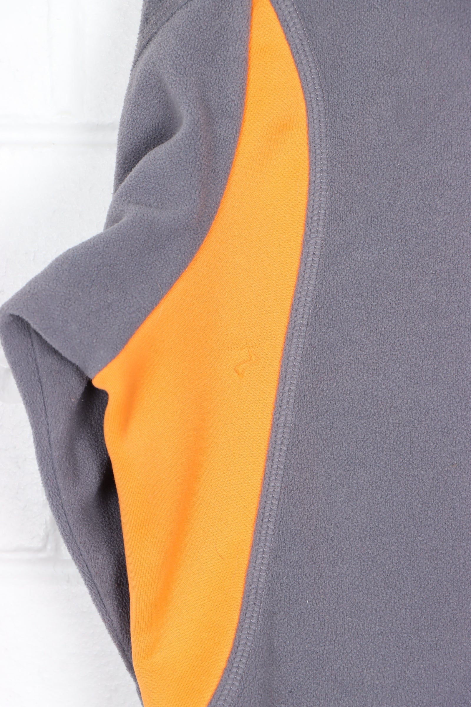 NIKE Thermal Grey & Orange Colour Block 1/4 Zip Fleece Sweatshirt (L)