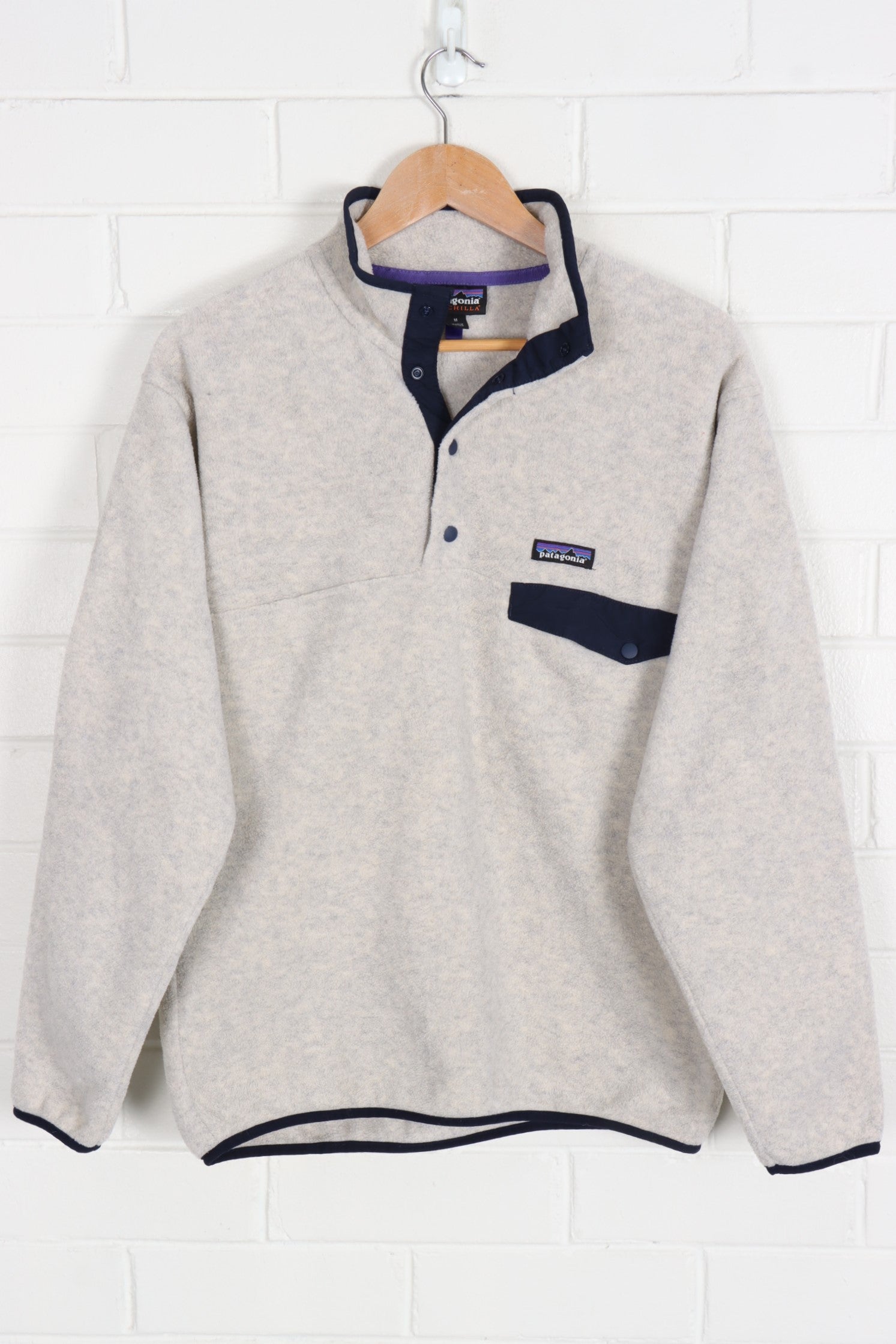 PATAGONIA Synchilla Grey Marle 1/4 Button Fleece (M-L)