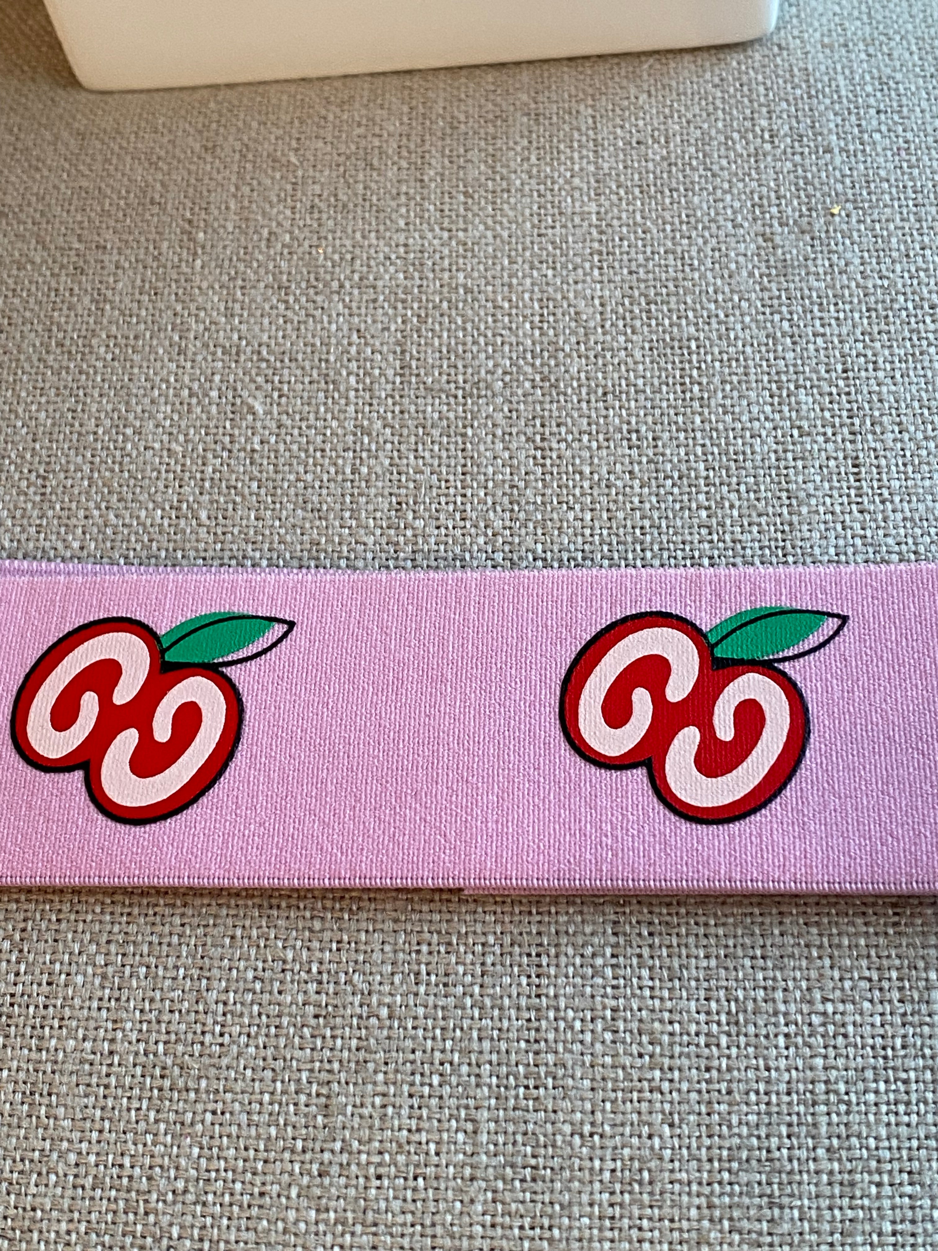 Pink cherry GG Hat Band