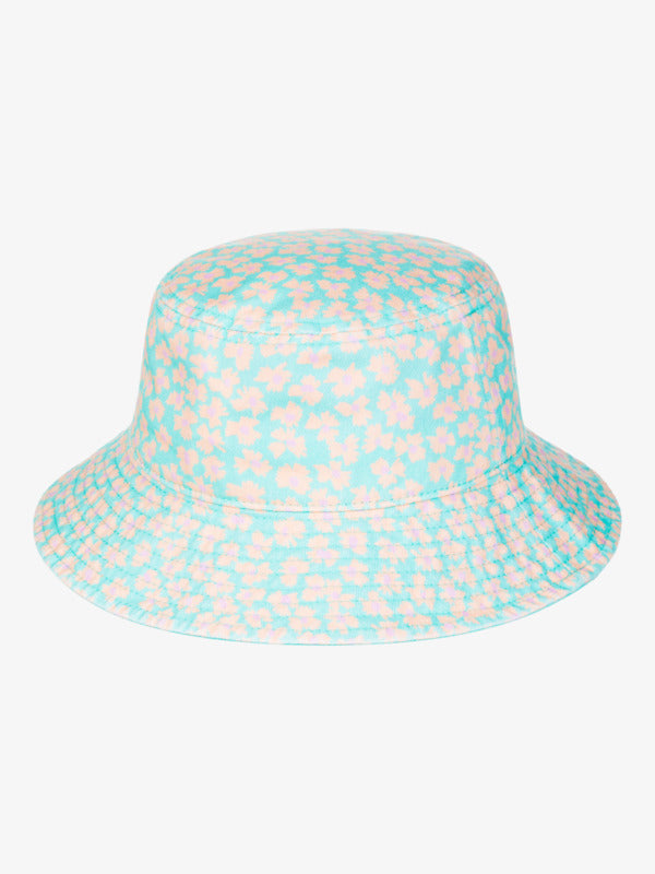 Roxy Tiny Honey Girls Bucket Hat - Aruba Blue Flower Bed