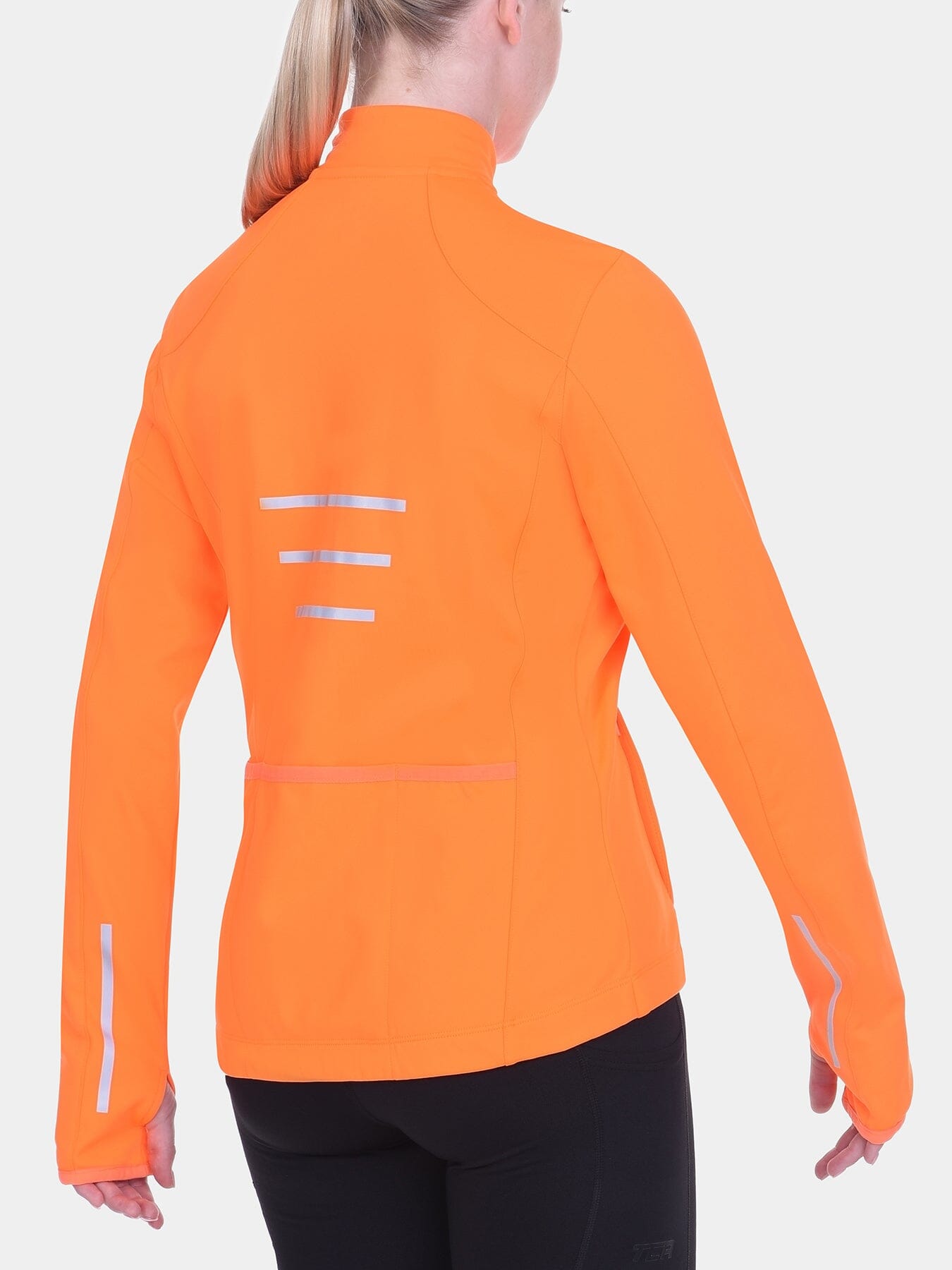 Thermal Cycling Jacket For Women With Thumbholes, Reflective Strips, Brushed Inner Fabric, Side & Internal Zip Pockets