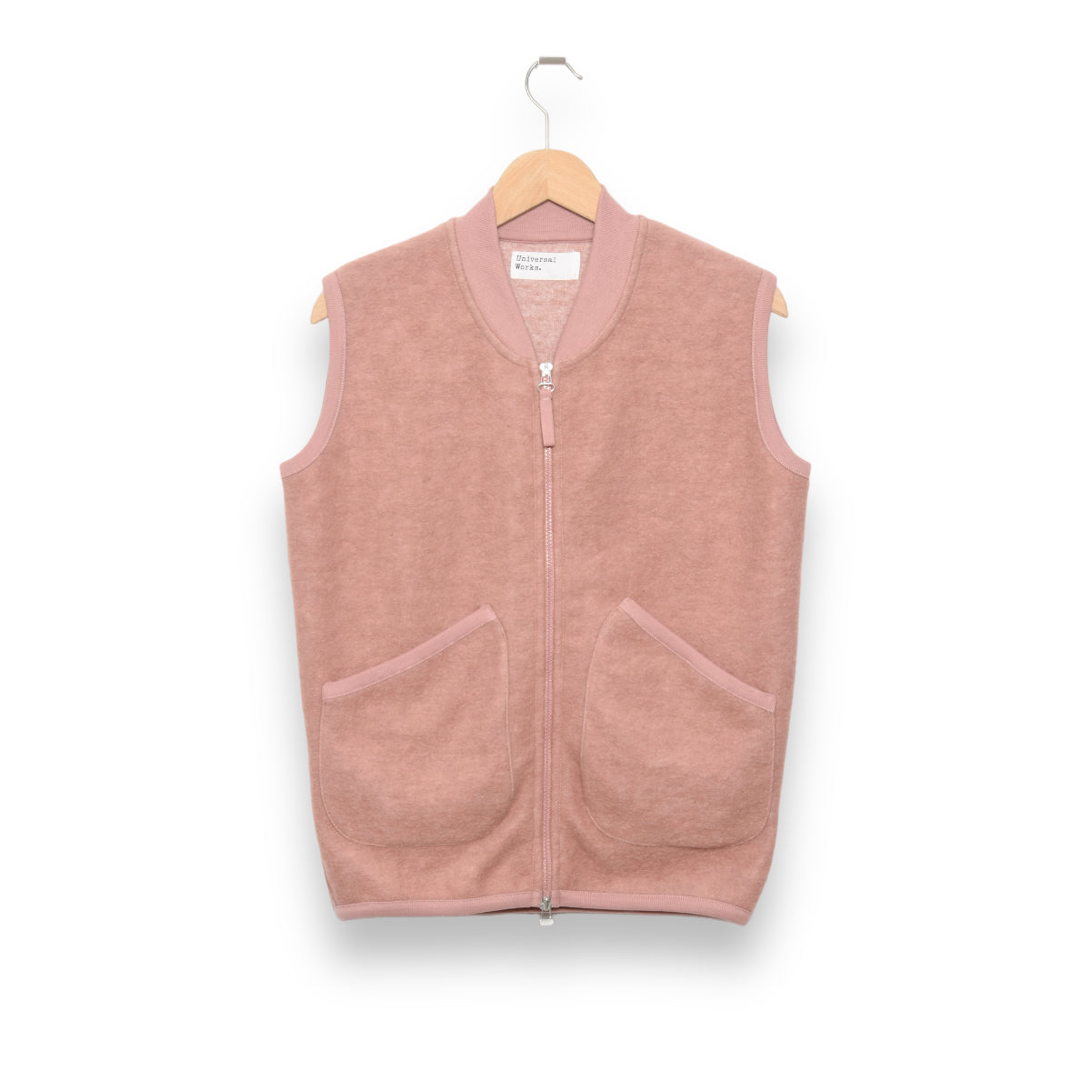 Universal Works Zip Waistcoat 29711 Wool Fleece pink