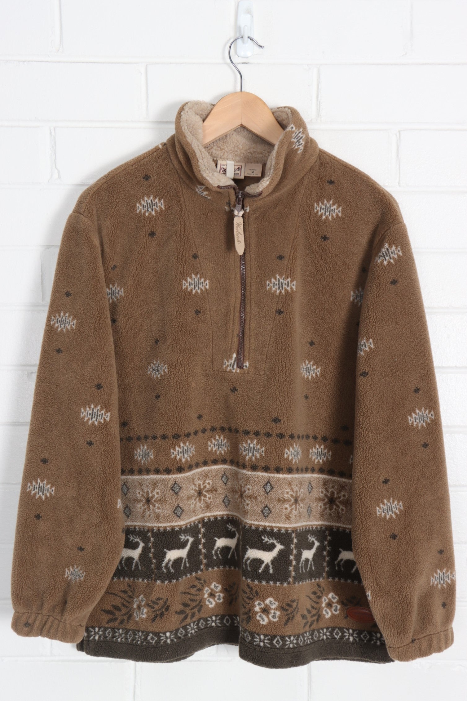 Woolrich Brown Aztec & Nature USA Made Fleece (L)